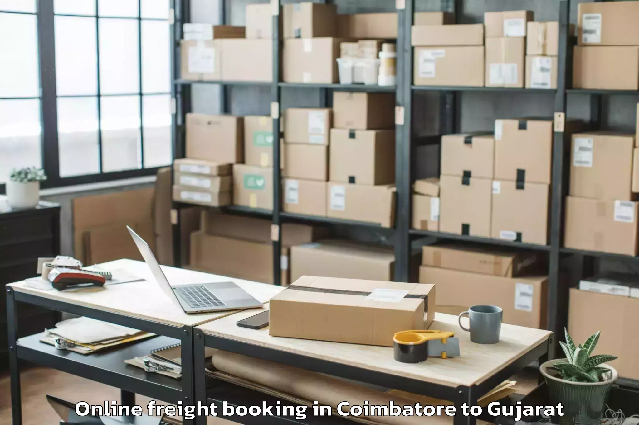 Hassle-Free Coimbatore to Lodhika Online Freight Booking